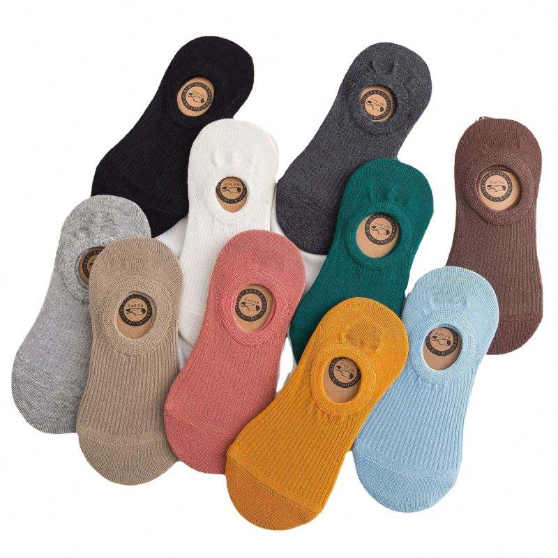 Calcetín invisible para mujer al por mayor algodón calcetines transpirables