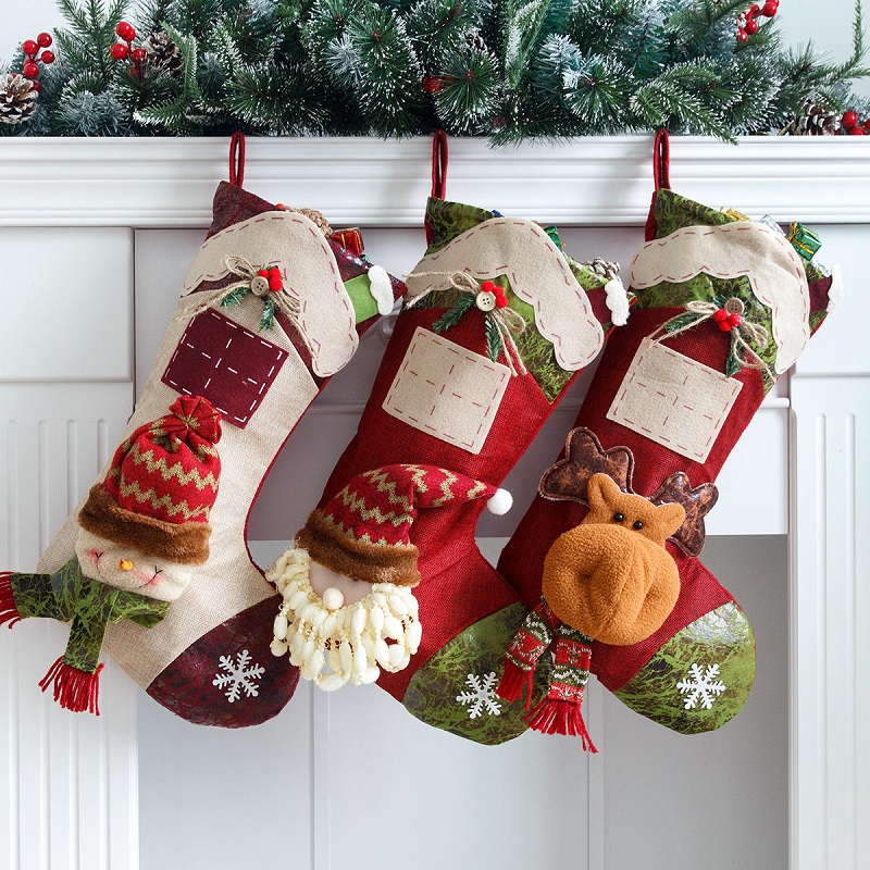Calcetines denavidad calientes bolsos de regalo de Navidad decoraciones de escenanavideña